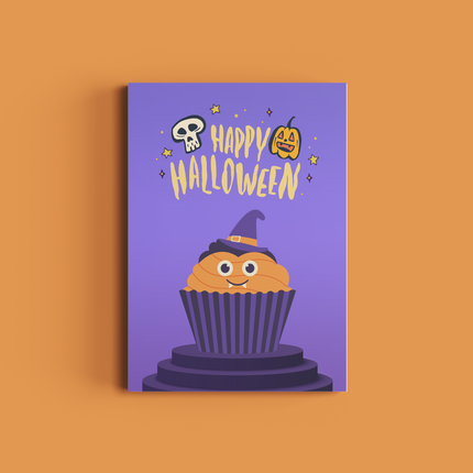 3 Set of Halloween Scary Cupcakes Cards HC011