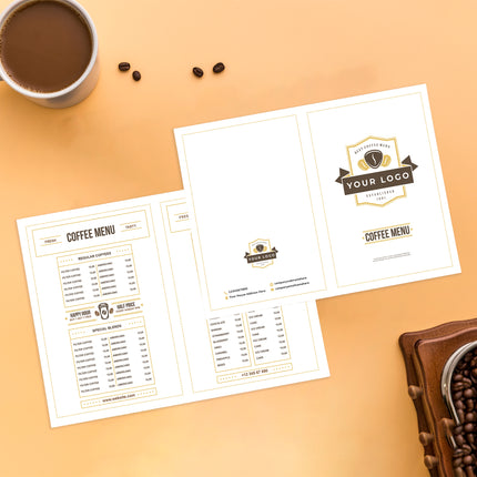 A4 Half Fold Coffee Shop Menu LFM002