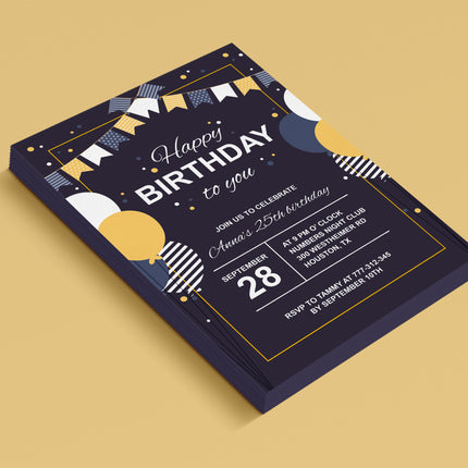 A5 Birthday Party Invitation IBD001