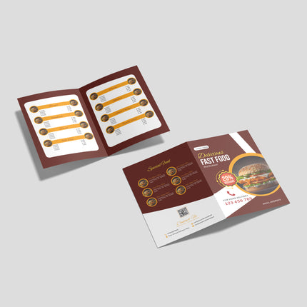 A5 Half Fold Food Menu Leaflet LFM001