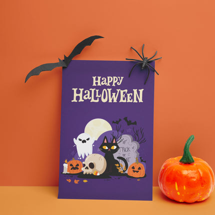 3 Set of Halloween Moon Set Cards HC008